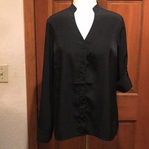 Express | Black Long Sleeve Blouse | Medium